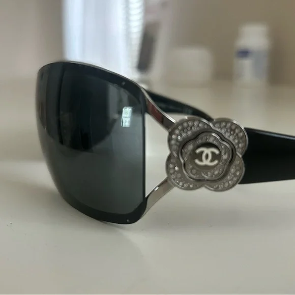 CHANEL | Accessories | Chanel Black And Silver Sunglasses  display picture 1